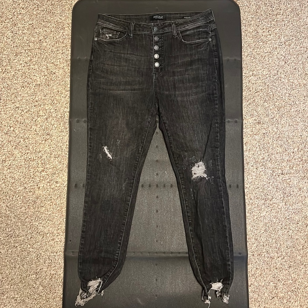 Judy Blue Dark Wash Button Fly Skinny Jeans